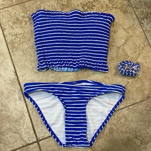 Xhilaration Blue Stripped Bikini